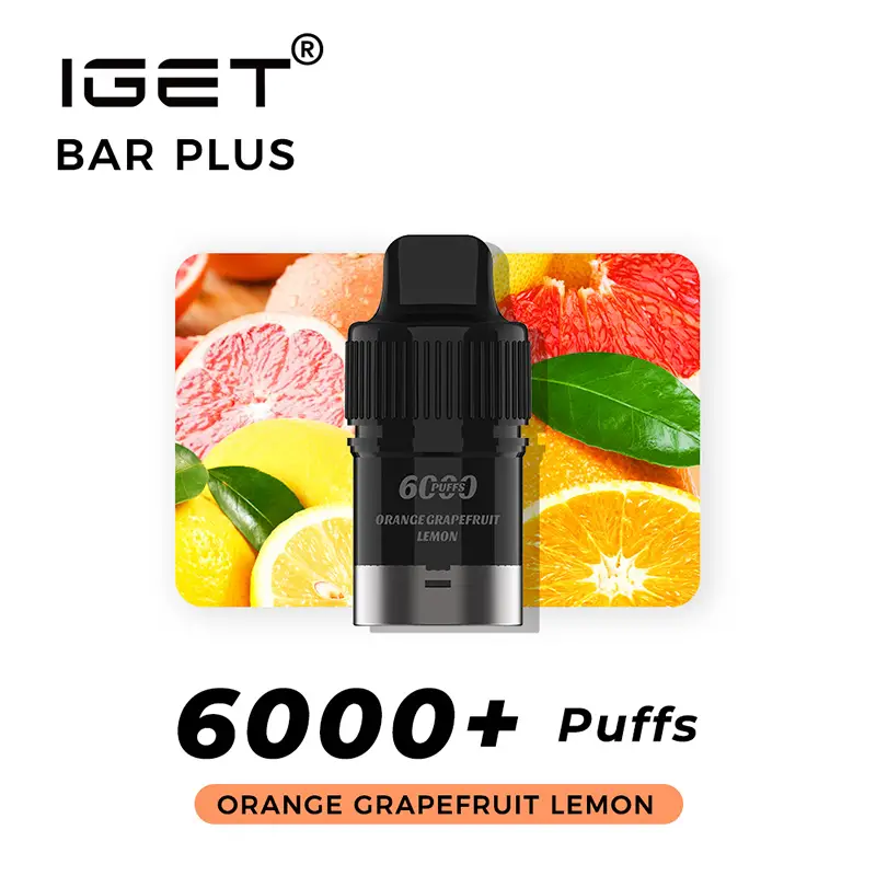 IGET Bar Plus Pod 6000 Puffs - Orange Grapefruit Lemon IGET Bar Plus Pod 6000 Puffs - Orange Grapefruit Lemon