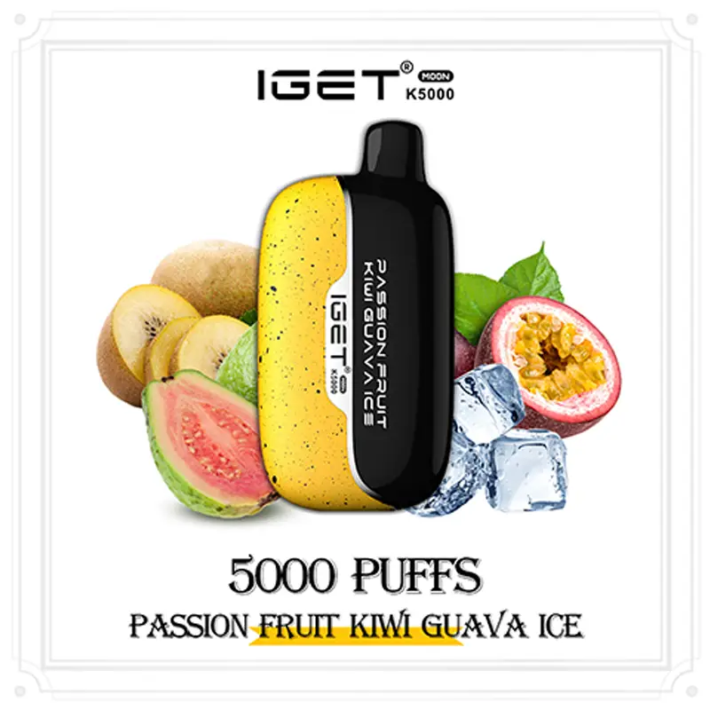 Passion Fruit Kiwi Guava Ice - IGET Moon 5000 Puffs | New Arrival Passion Fruit Kiwi Guava Ice - IGET Moon 5000 Puffs | New Arrival